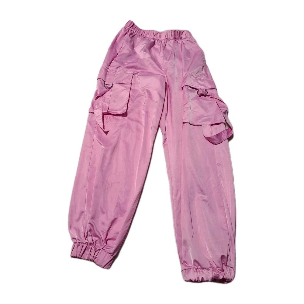 Forever 21 Pink Cargo Jogger Pants Womens Medium Elastic Waist Utility... - Picture 1 of 7